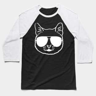 Cute Cat Face White New Baseball T-Shirt